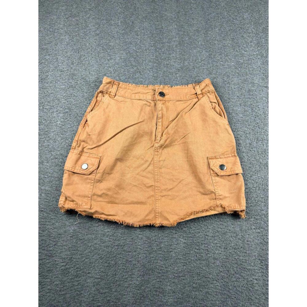 Aeropostale‎ High-Waisted Cargo Mini Skirt Brown Frayed Hem Women's Size Medium